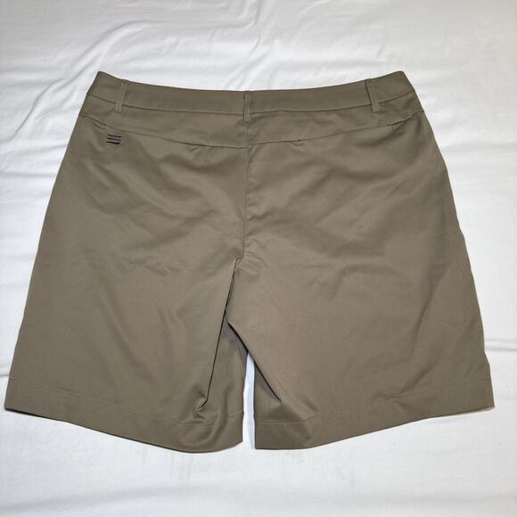 Three Sixty Six Dress Shorts Womens 12 Tan Polyester Flat Front Casual Golf EUC - Picture 9 of 12